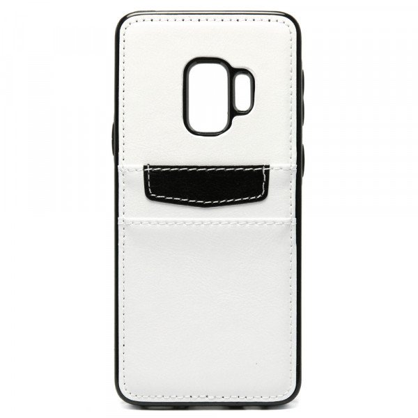 Wholesale Galaxy S9 Leather Style Credit Card Case (White)